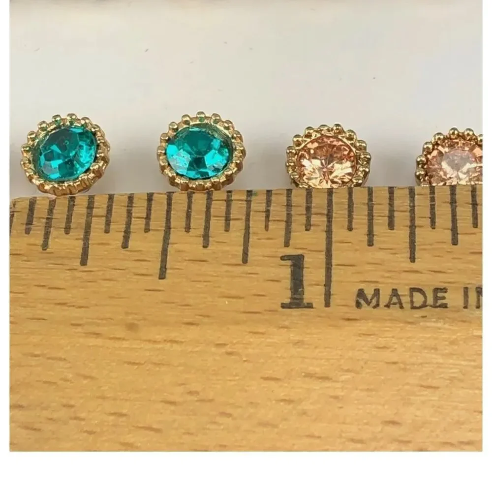 LC Lauren Conrad Simulated Crystal 12 Stud Earring Set NWT